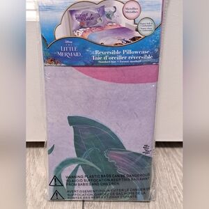 Disney Little Mermaid Reversible Pillowcase - Purple and Green